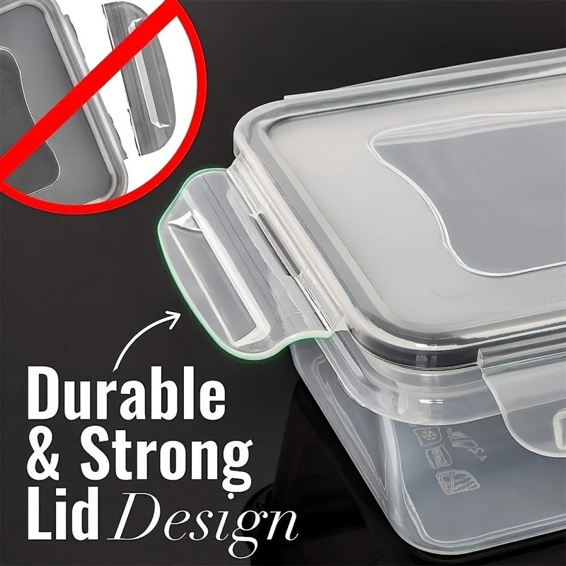 8 Pack Stackable Food Storage Containers Airtight & Leakproof Set Snap Lock Lids gallery