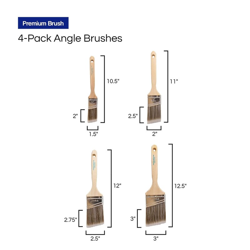 Pro Grade - Paint Brushes - 4 Pack Variety Angle Paint Brushes gallery
