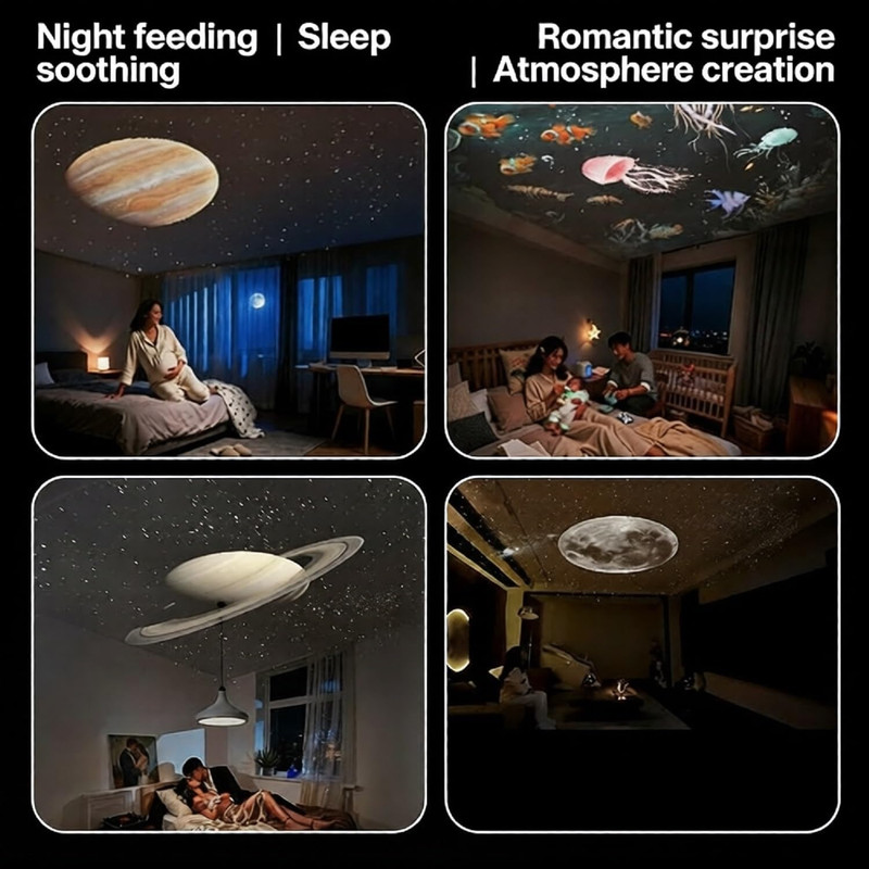 Galaxy Starry Sky Night Light Projector, 2-In-1 Portable with 12 Projection Film gallery