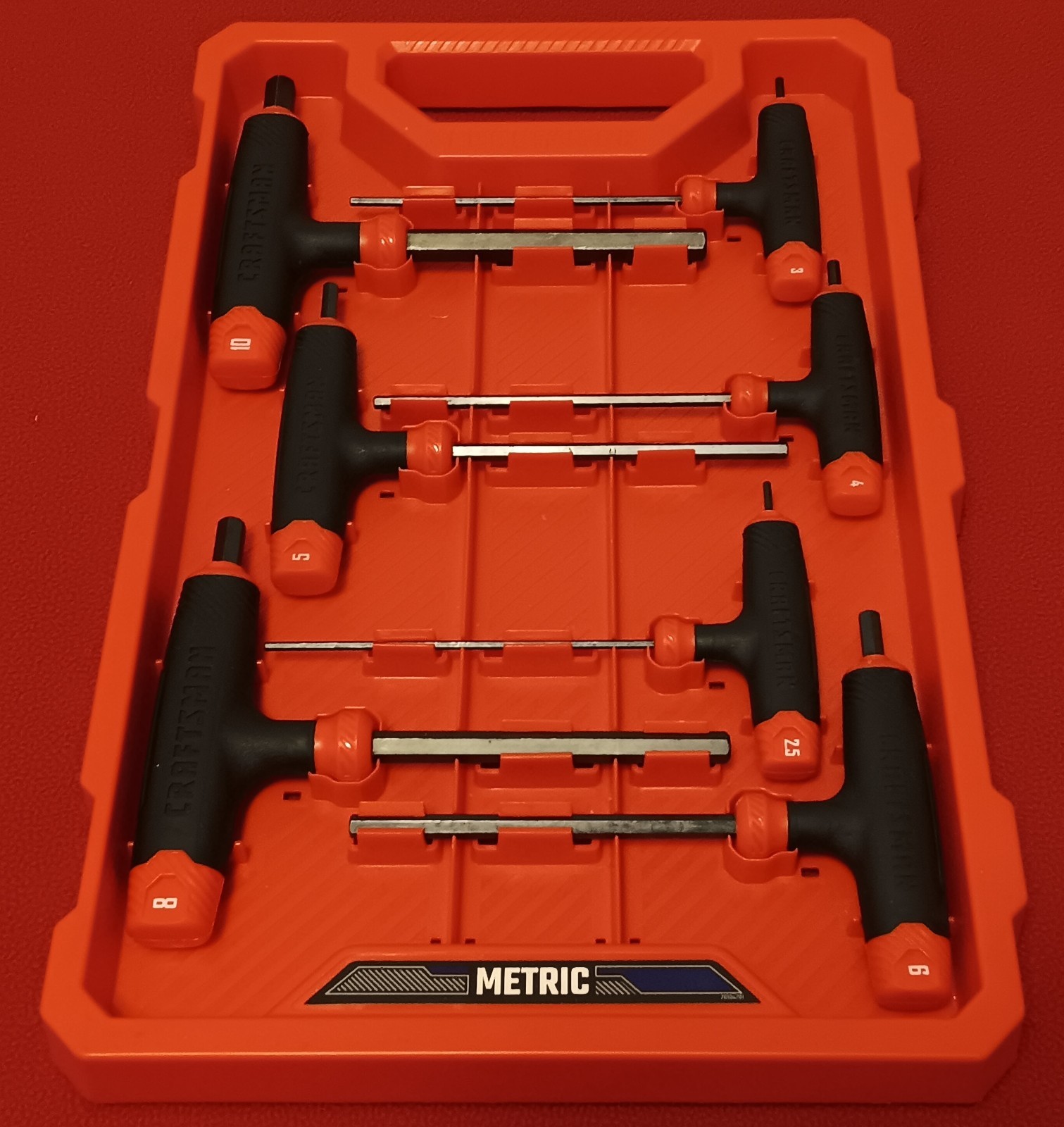 CRAFTSMAN T-Through Handle Hex Key Sets, Metric AND SAE, 7 Pieces each w/cases gallery