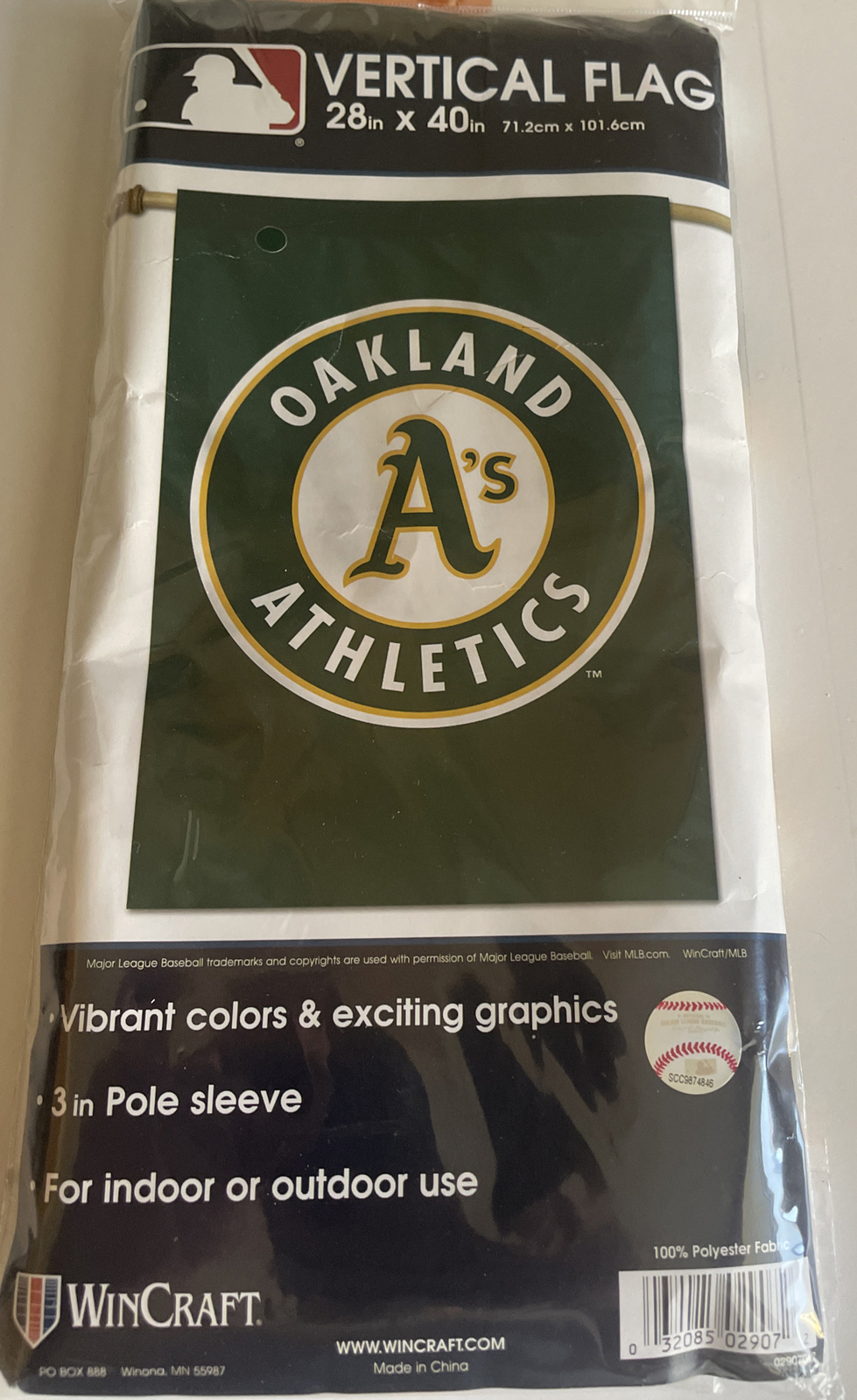 Flag- Oakland A’s 28x40 Inch One Sided Flag - Authentic New gallery