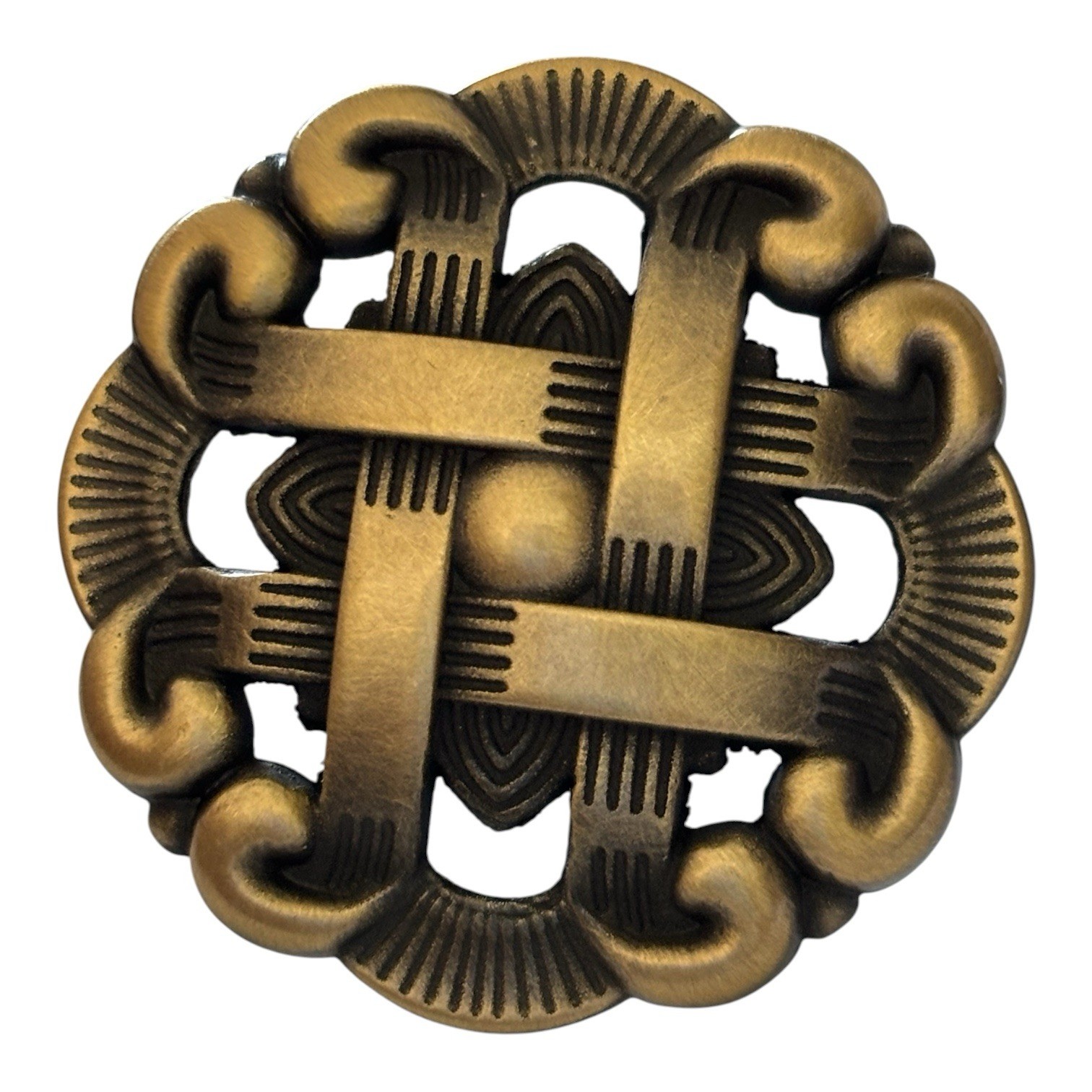2 Weave Pattern 1-1/2 in. (37 mm) Antique Brass Round Cabinet Knobs gallery