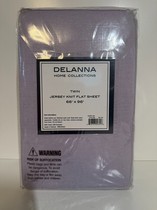 DELANNA Jersey Knit FLAT Sheet Soft Cotton Rich T-Shirt Jersey Top Sheet Only gallery