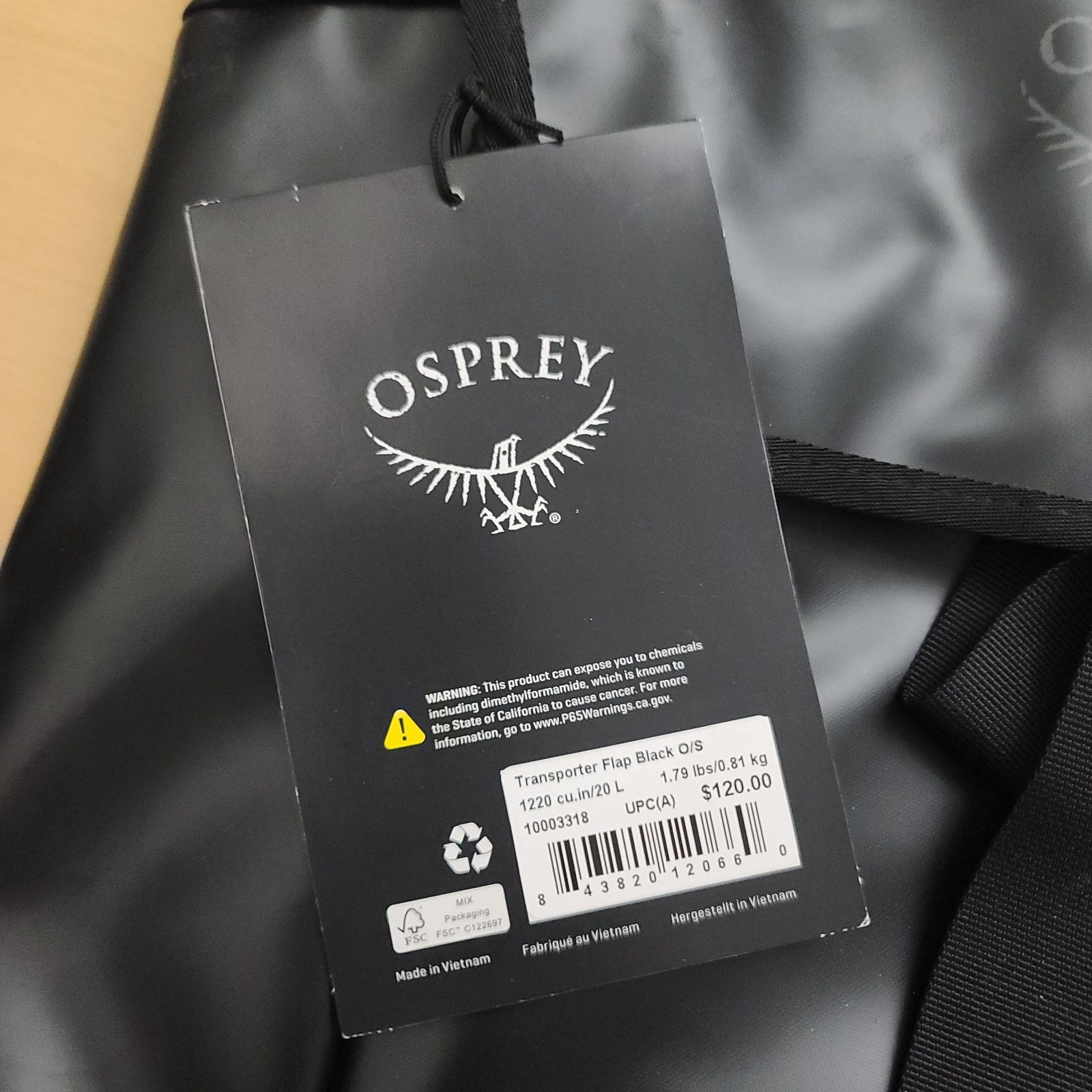 Osprey Transporter Flap Pack 20L Backpack Black - New! 3