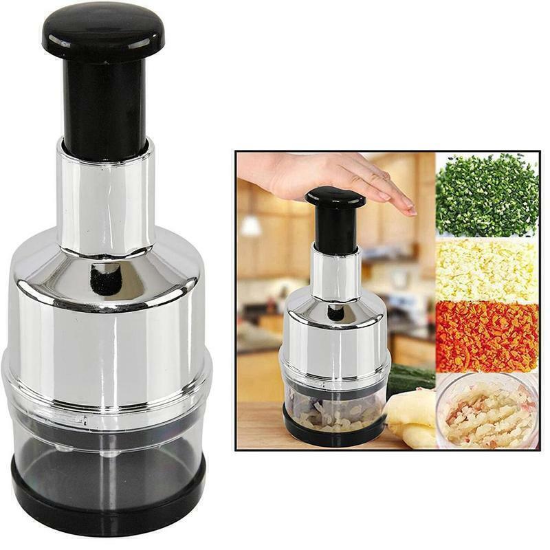 Manual Hand Press Garlic Onion Chopper Vegetable Food Chopper Processor Dicer US gallery
