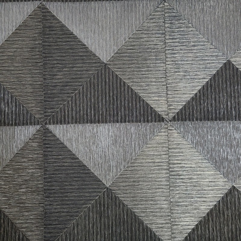 3D illusion black gray silver geometric pyramid triangle textured Wallpaper roll gallery