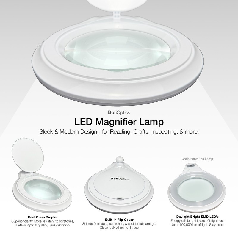 LED Magnifying Lamp – Adjustable Brightness, Clamp Mount - for reading, crafts.. gallery