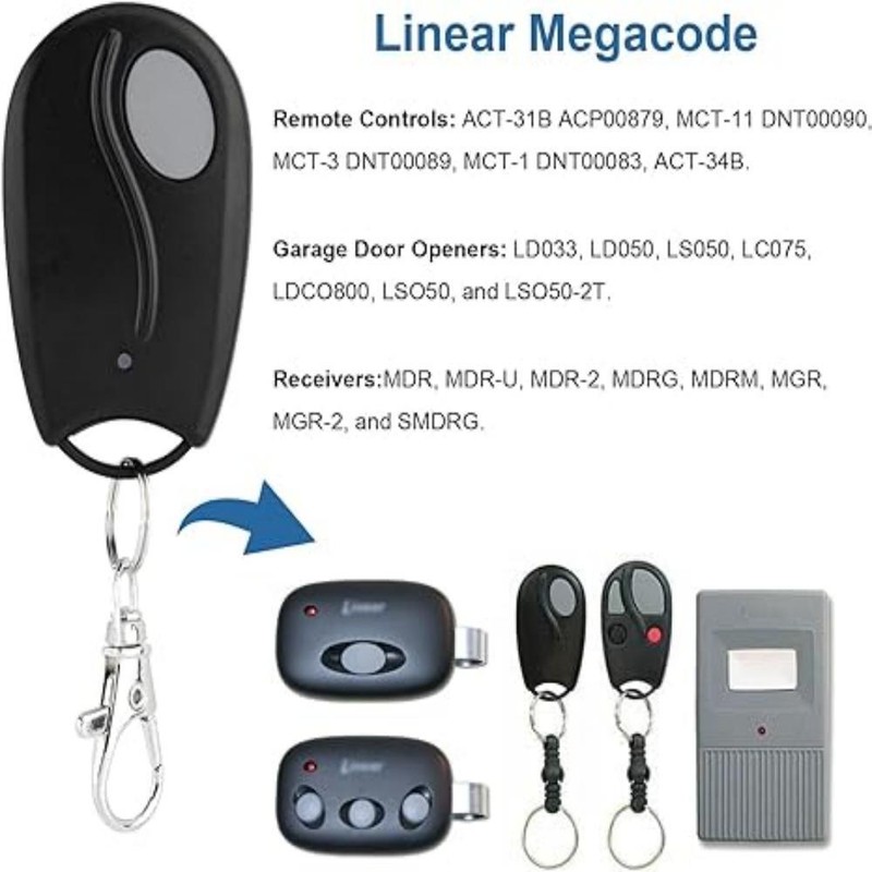 For Linear ACT-31B Megacode Access Gate Garage Door Remote Transmitter ACP00879 gallery
