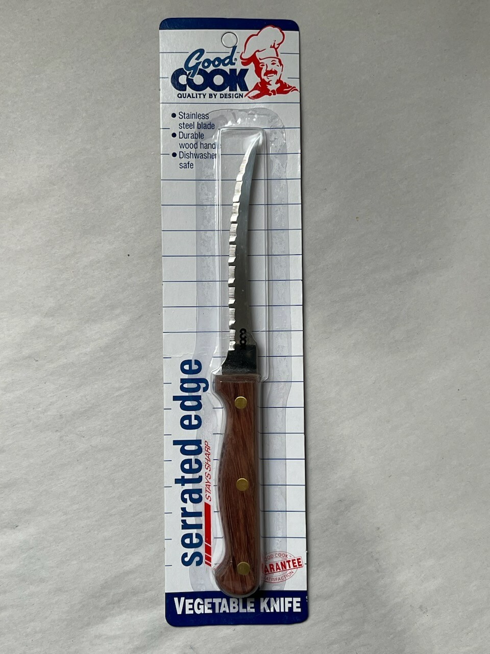 Good Cook 4.5" Serrated Veggie Knife Stainless Steel Wood Handle New Old Stock gallery