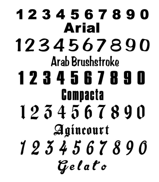 Number Sets Vinyl Color Decal - Sticker - Oracal 651 ID Numbers Custom gallery
