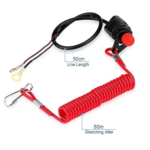 Pissente 2PCS Universal Engine Kill Switch with Safety Lanyard for ATV, gallery