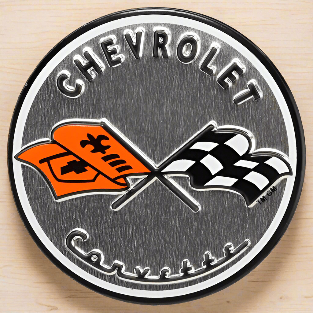 Chevrolet Corvette Round Embossed Metal Magnet (2.5" Round) gallery