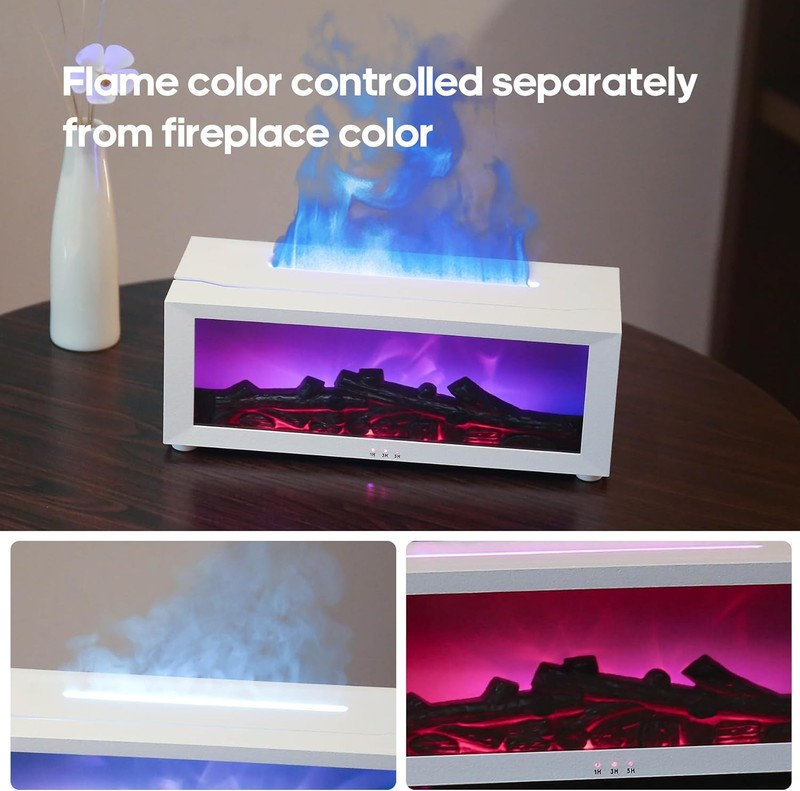 Essential Oil Diffuser 7 Colors Fireplace Fire Flame Aromatherapy Diffuser 150ml gallery