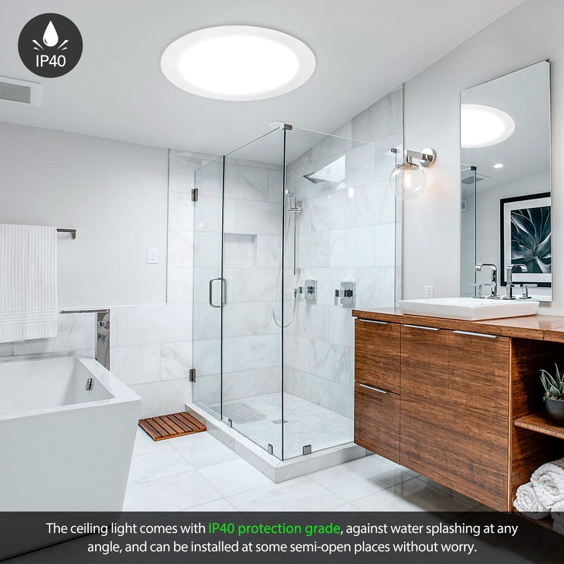 7Inch LED Ceiling Lights Ultra-Thin Recessed Retrofits Kit 6000K Daylight 15W gallery