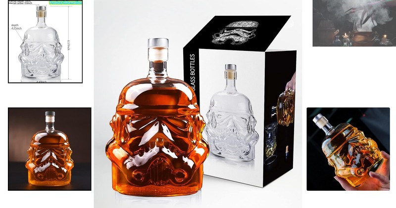 Creative 750ML Whiskey Decanter with Glass & Tongs - Ideal for Special Occasions gallery