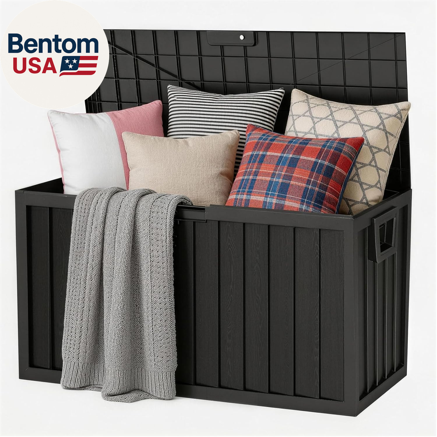 75 Gallon Outdoor Storage Box Waterproof,350Lbs Lockable Patio Storage Box for P gallery