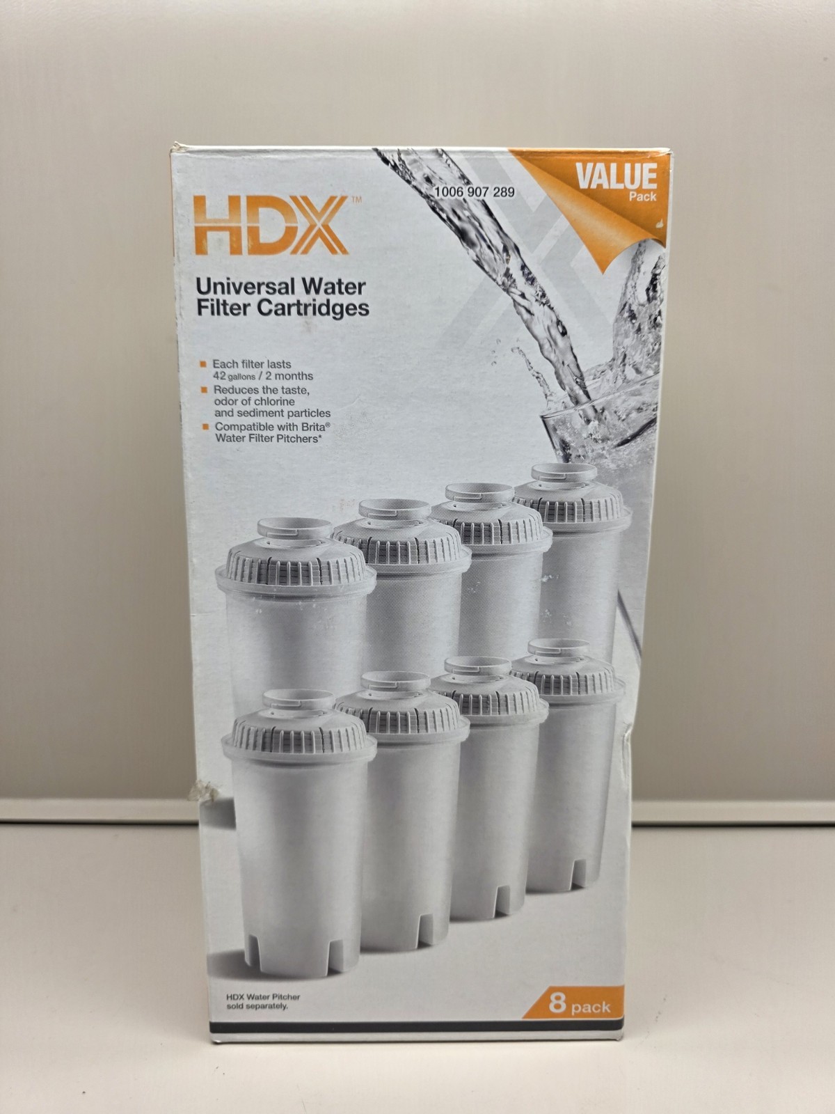 NEW HDX Water Pitcher Universal Replacment Water Filter Cartridges 8-Pack gallery