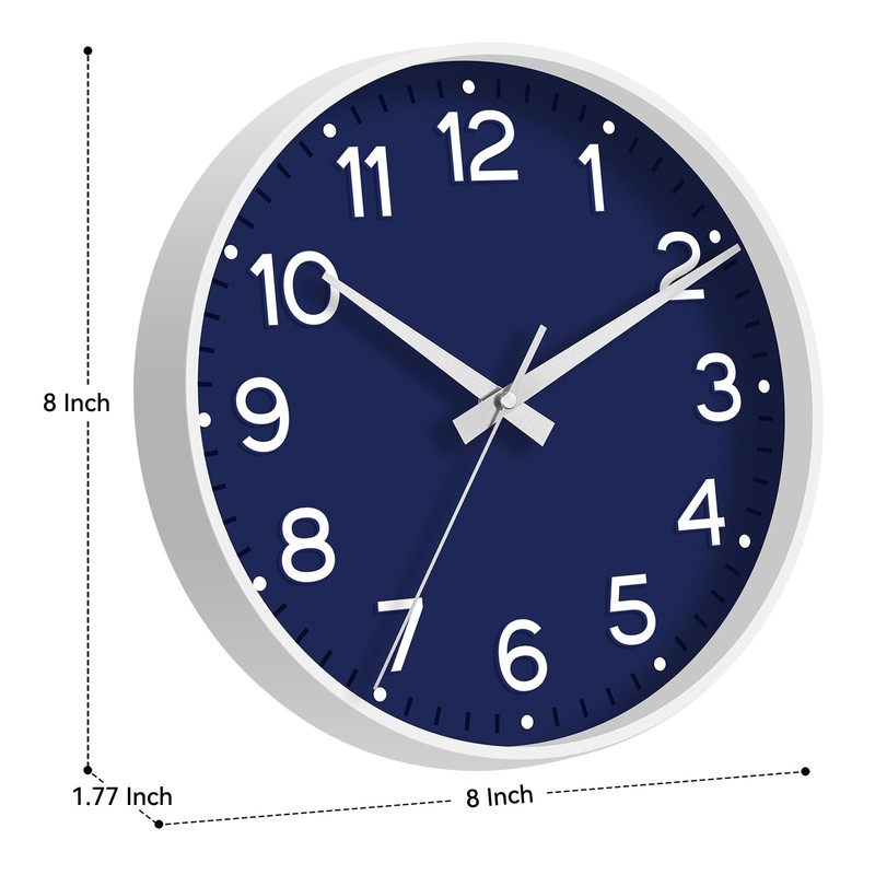 Roymnie Wall Clock, Silent Wall Clocks Battery Operated 8 Inch-Modern Non Tic... gallery