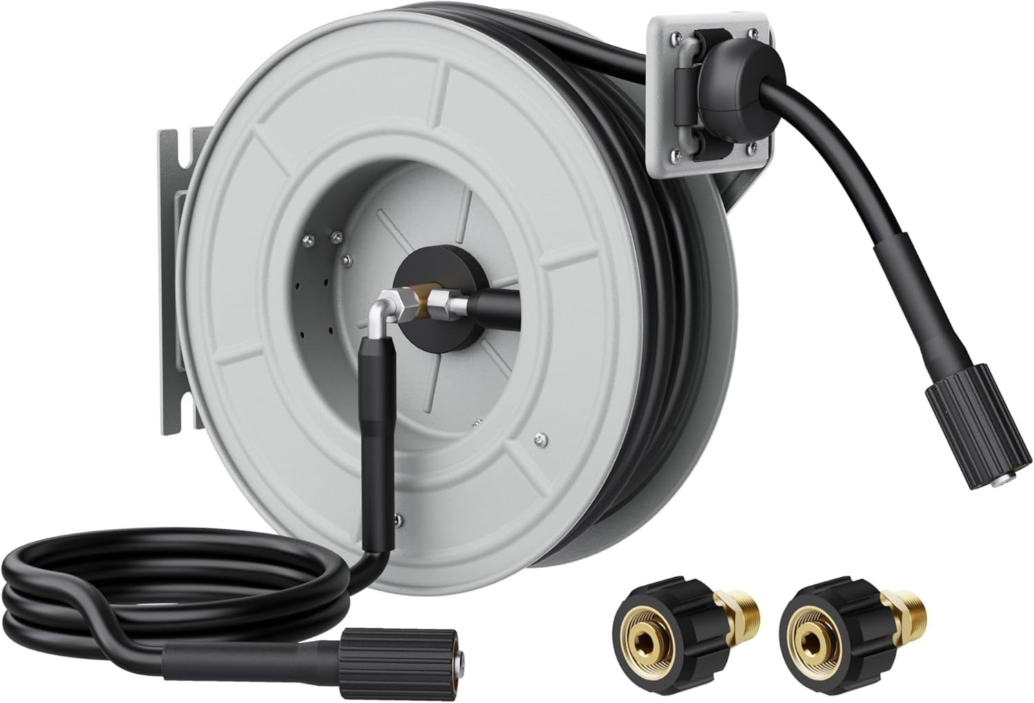 Giraffe Tools 3200PSI Pressure Washer Hose Reel 1/4" x 65 ft Retractable Hose gallery