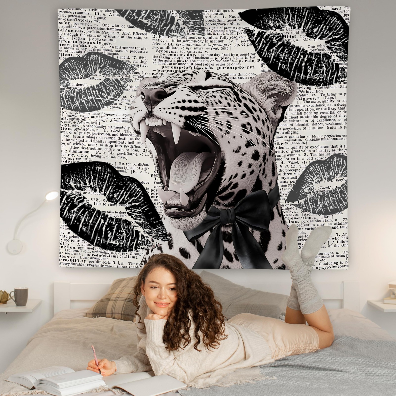 Trendy Leopard Tapestry Wall Hanging, Cheetah Leopard Room Decor, Vintage Fun... gallery