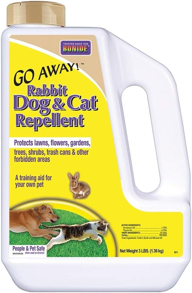 Bonide Go Away! Rabbit, Dog, & Cat Repellent Granules, 3 lbs Ready-to-Use, Keep gallery