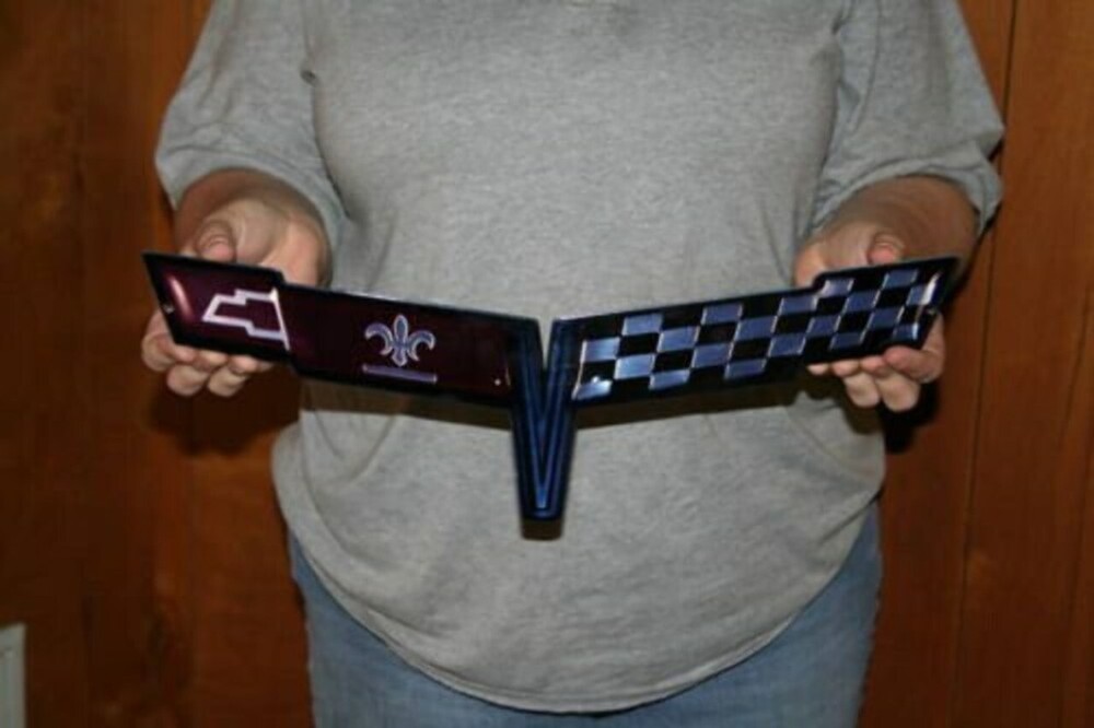 Corvette C3 1981 Stingray Crossed Flag Emblem Steel Sign