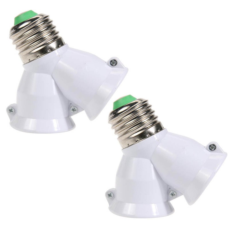 2 in 1 E27 Lamp Socket Splitter Adapter Light Double Y Bulb Base Stand Holder 2X gallery