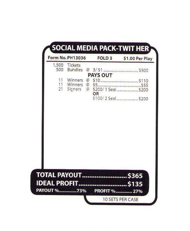 Pull Tab Ticket -Jars - Game - Holder - 5 PACK - Jars Media - 500 ct ea gallery