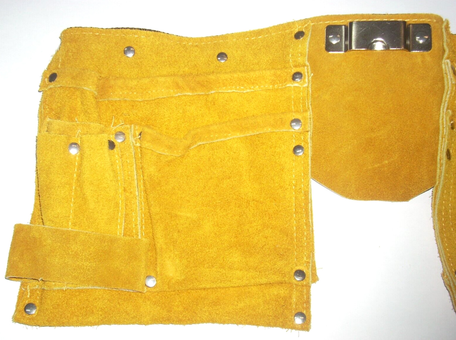 Leather Tool Belt 14 Pockets Straps 20 in W x 8 in H w Adjustable Belt 46" Long gallery