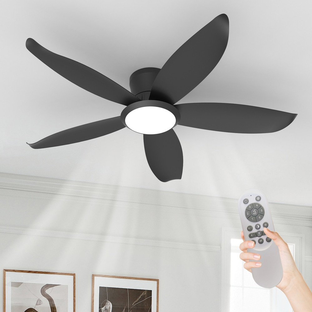 42'' Brushed Nickel Low Profile Ceiling Fan Light w/ Remote 6 Speed Dimable LED