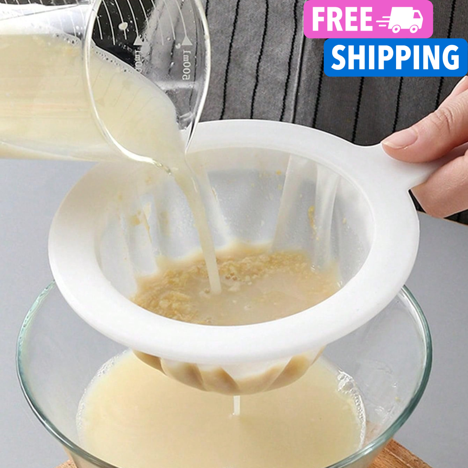 Reusable Nylon Ultra Fine Filter Mesh Strainer Spoon Sieve Soy Milk Juice Coffee gallery