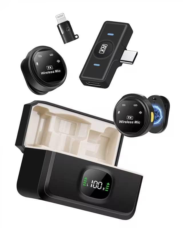 HOMEPAC Mini Microphone for iPhone,Wireless Microphone with AI Noise Cancellatio gallery