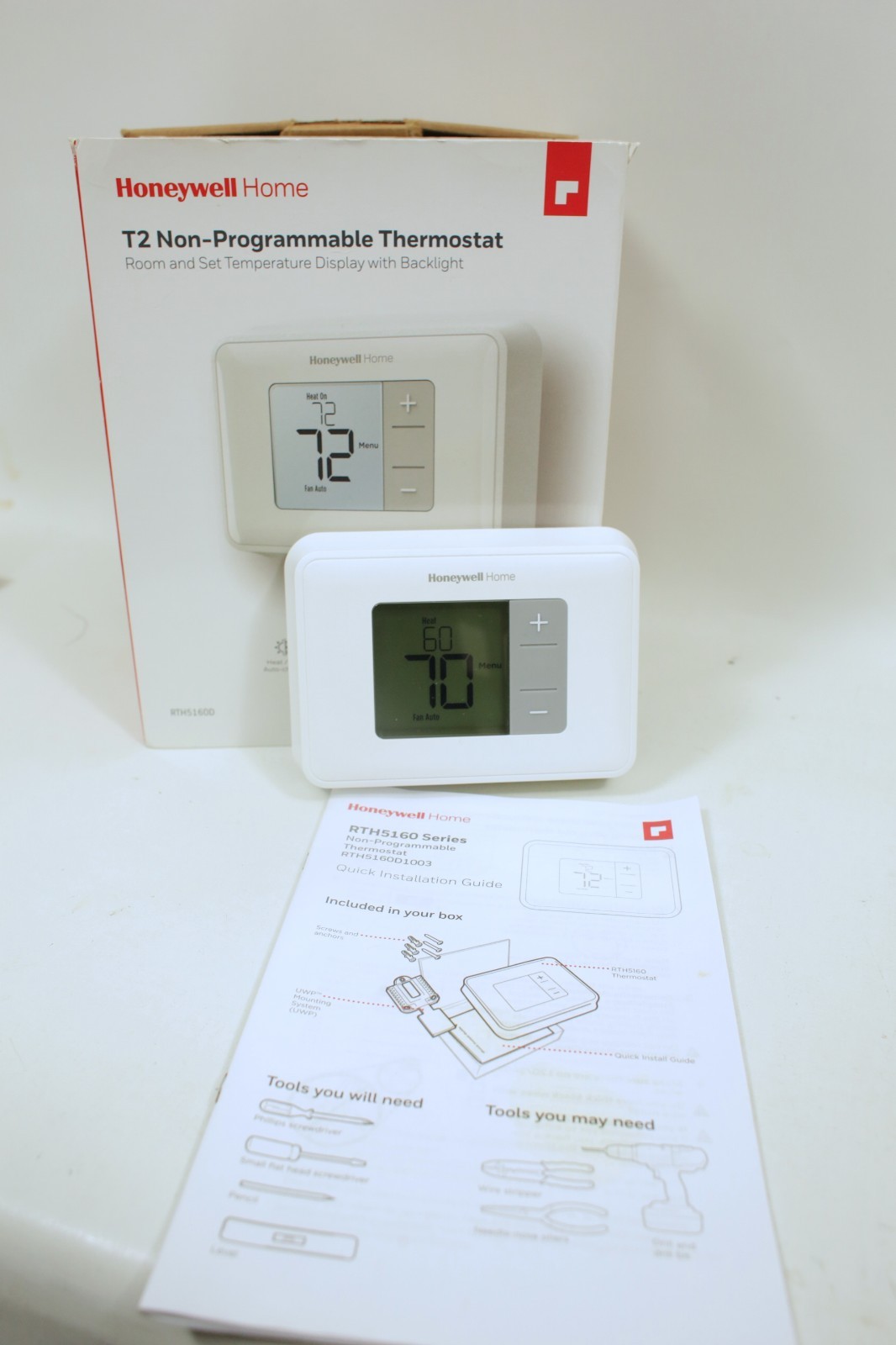 Honeywell Home T2 Digital Non-Programmable Thermostat RTH5160D Backlit Display gallery