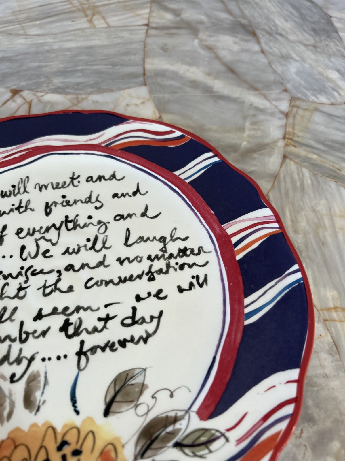 Anthropologie No. 16 Script & Pose Friendship Decorative Dinner Plate gallery