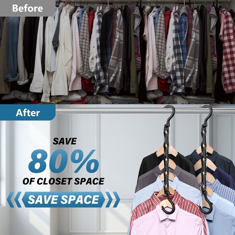 24 Pack Hangers Space Saving Magic Plastic Hanger Organizer Shirt Space Saving gallery