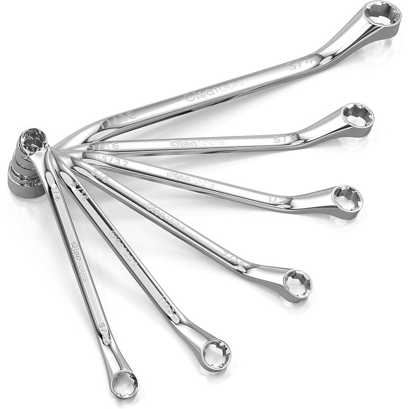 6pc Box End Wrench Set Offset Chrome Vanadium Steel Tool Organizer Tray New gallery