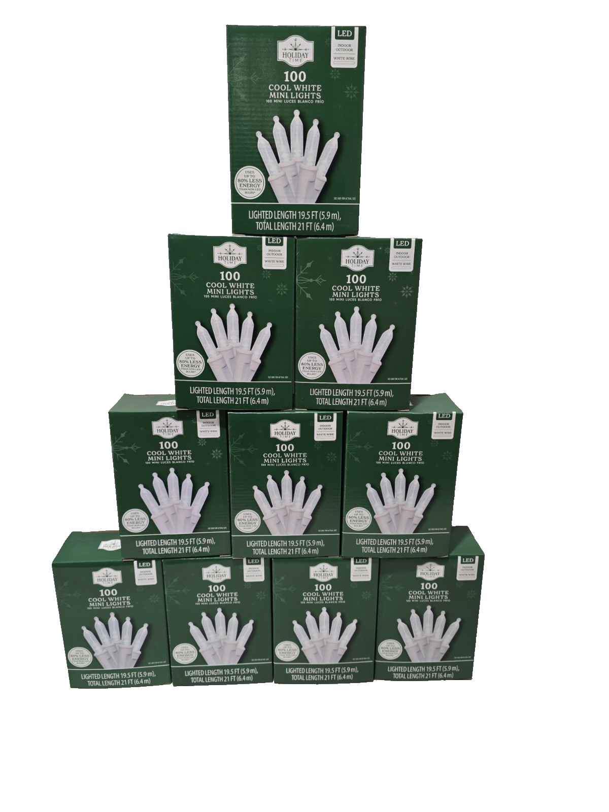 Cool White 100 Count LED Mini Christmas Lights White Wire Holiday Time 10 BOXES gallery