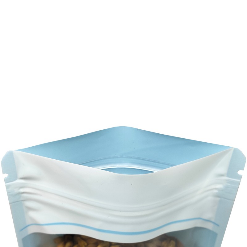 100/200/500 Clear & Blue Flat Resealable Food Packaging Bags with Tear Notch gallery