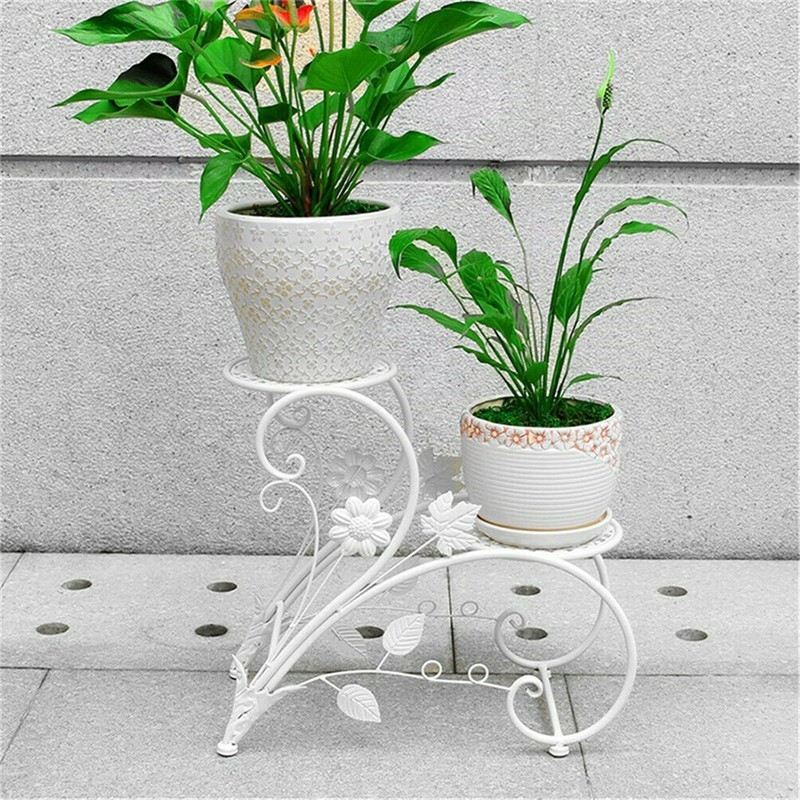 White Heart Shape Plant Stand Multi Holder Potted Plant Rack Flower Shelf Unique gallery