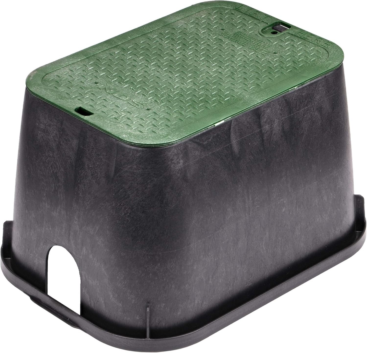 NDS 113BC Standard Series Sprinkler Valve Box, Black with Green Bolt-Down Cover gallery