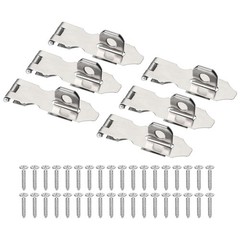 6 Pcs 2.2″ Hasp Lock Latch Stainless Steel Packlock Clasp with Screw Silver