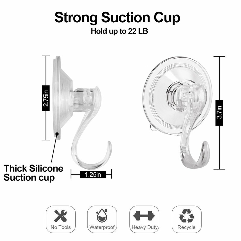 4PCS Heavy Duty Suction Cup Hook Christmas Wreath Suction Cup Wall Hooks Kitchen gallery