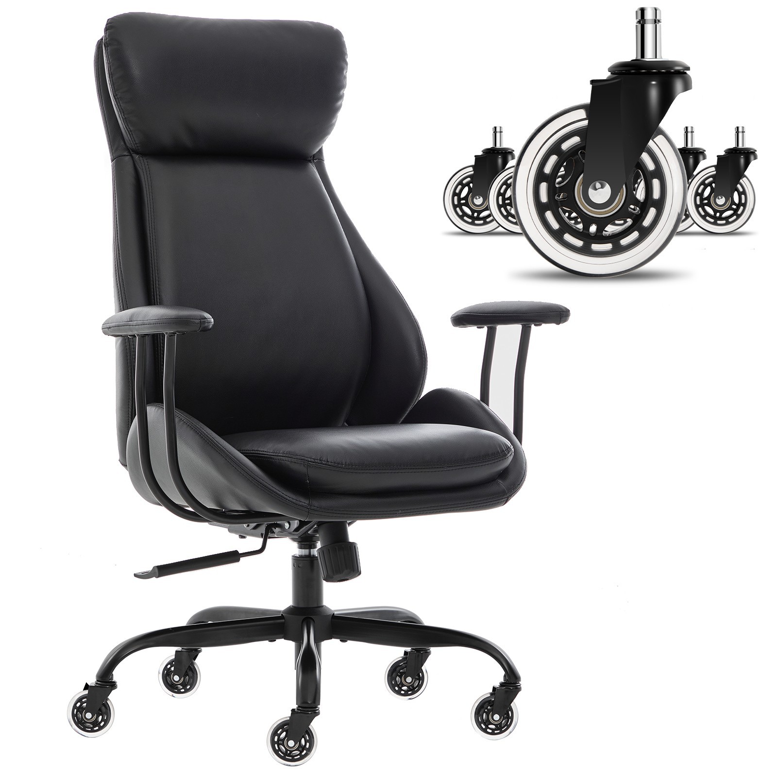 500lbs Ergonomic Computer Chair,with Lumbar Support ,Adjustable Height & Recline gallery