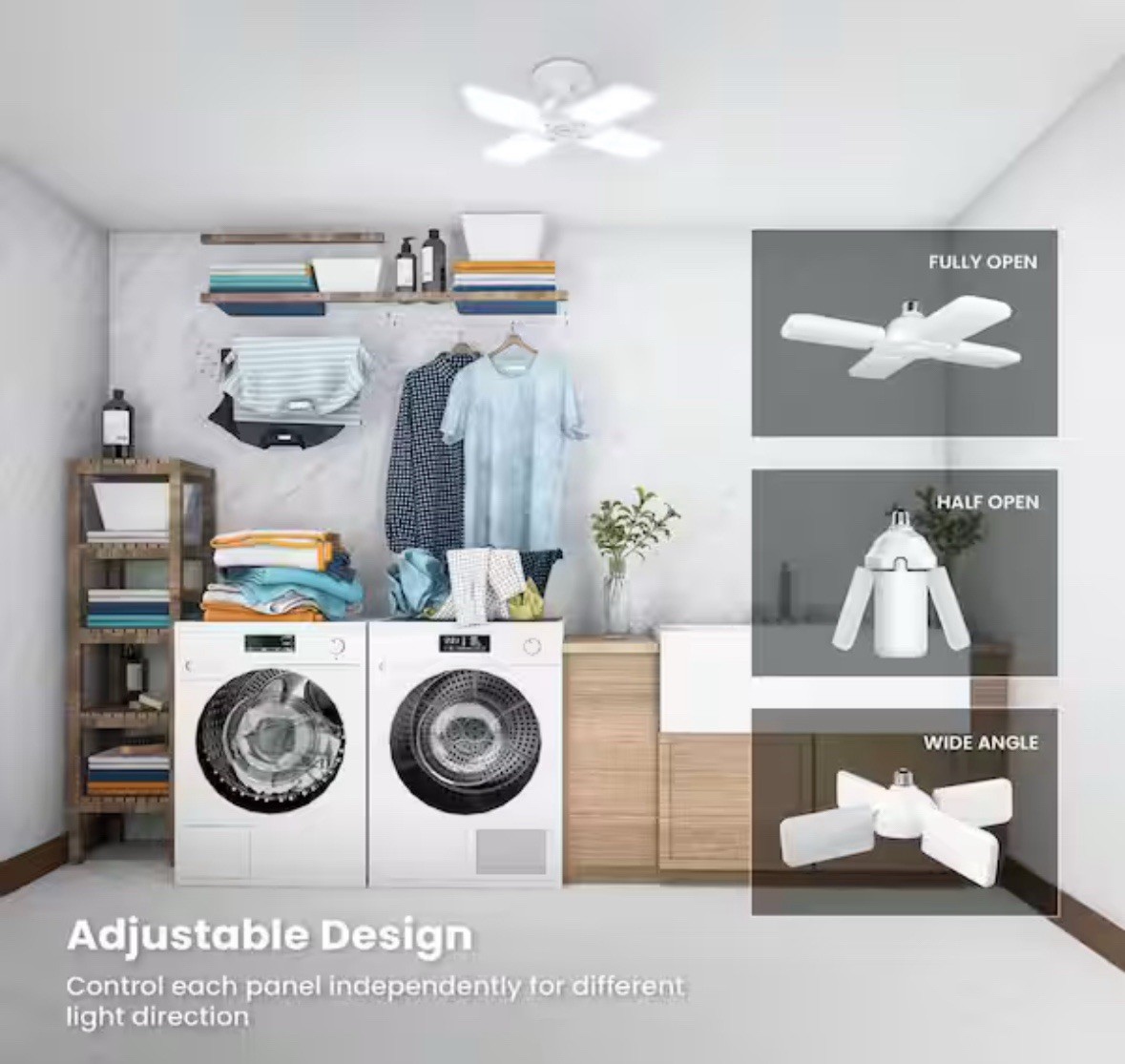Feit 40W Equivalent Indoor/Outdoor 3-Panel Foldable LED Motion Light Bulb gallery