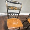 7-Piece Oval Wood Dining Table Set w/ 6 Floral Chairs Brown/Black 60x42x30 gallery