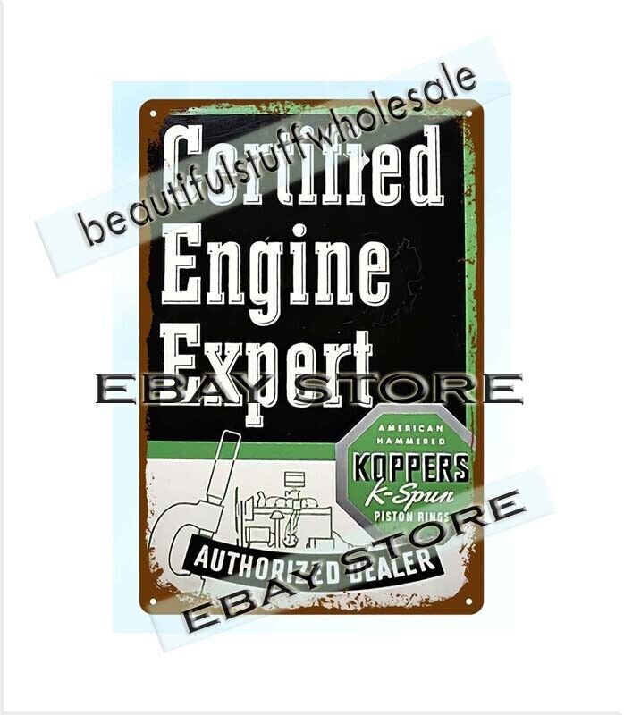 Koppers Piston Rings engine expert metal tin sign city wall decor gallery