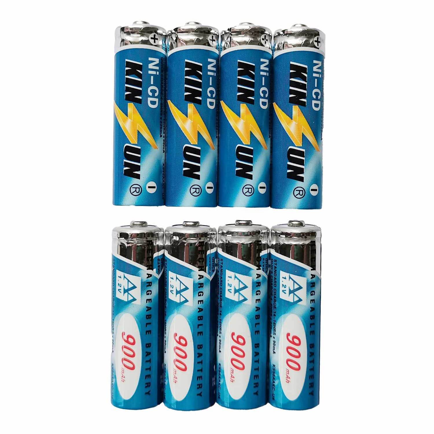 KINSUN 8-Pack Rechargeable Battery 1.2V Ni-Cd AA 900mAh 8 Count (Pack of 1) gallery