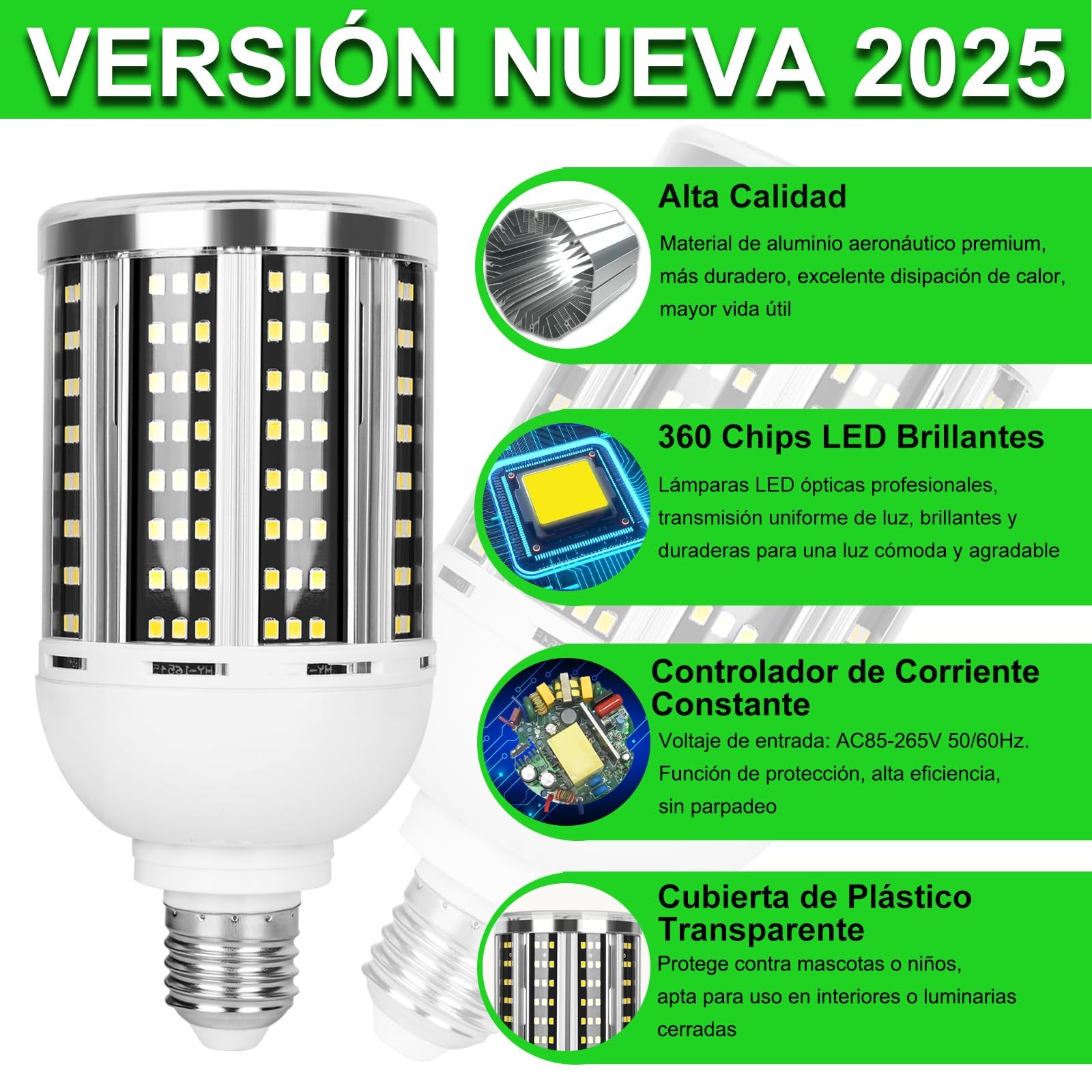 2 Pack 800W Equivalent Led Corn Light Bulb, 8000 Lumen 5000K Daylight White 8... gallery