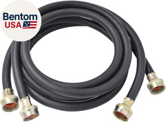 6FT Washing Machine Hoses Black Rubber Hot and Cold Water Supply Line, Long Burs
