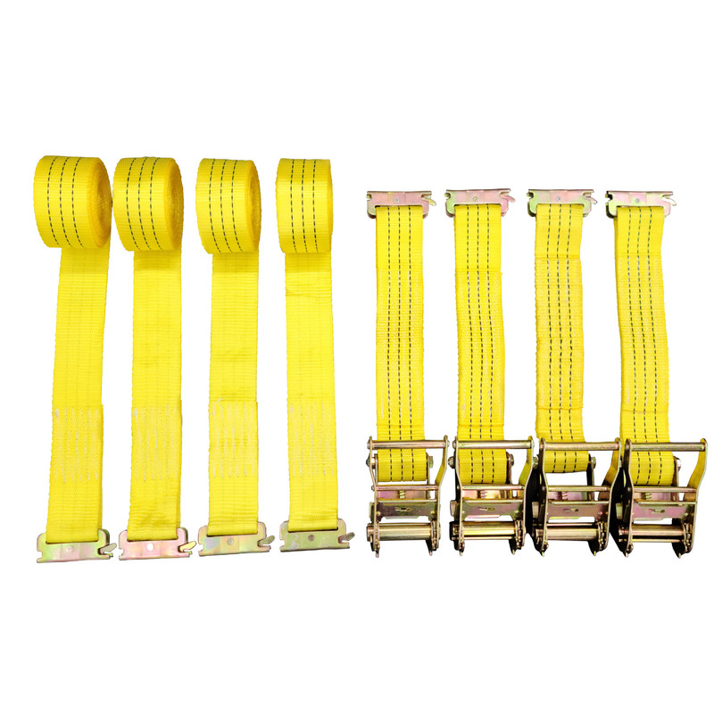 4 Pc 15' E Track Ratchet Tie Down Strap Truck Trailer Enclosed Cargo Van Straps gallery